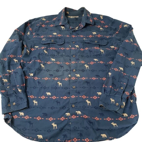 Ocean & Coast Shirt Western Bear Moose Western Cotton Mens Size Large - Picture 2 of 9